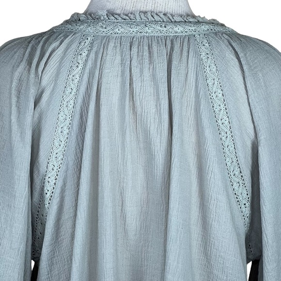 Free People Women’s Sivan Embroidered High/Low Blouse With Lace & Nettin… - Picture 8 of 15